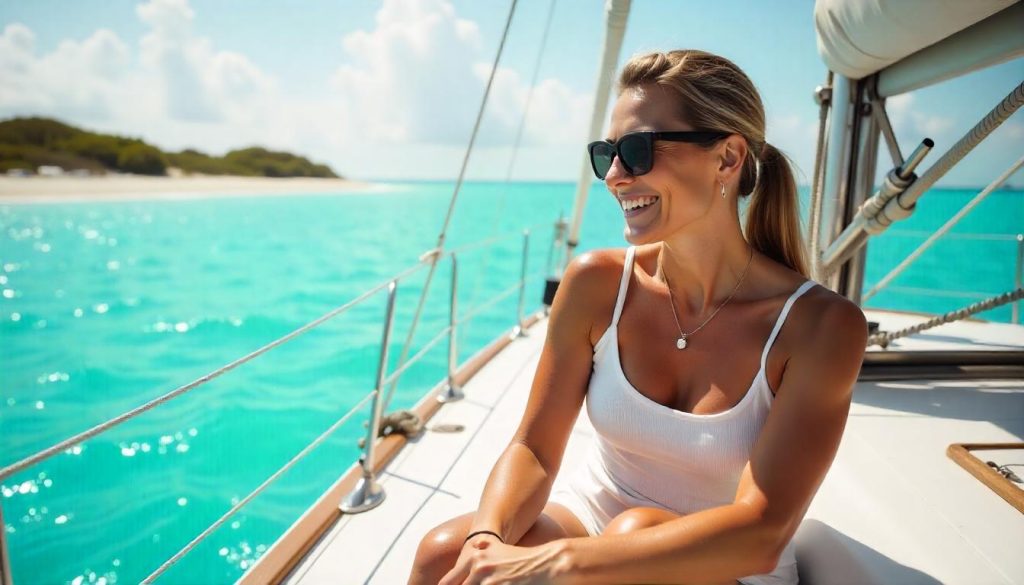 Women managing a yacht deck during female yacht crew stories in the Caribbean.